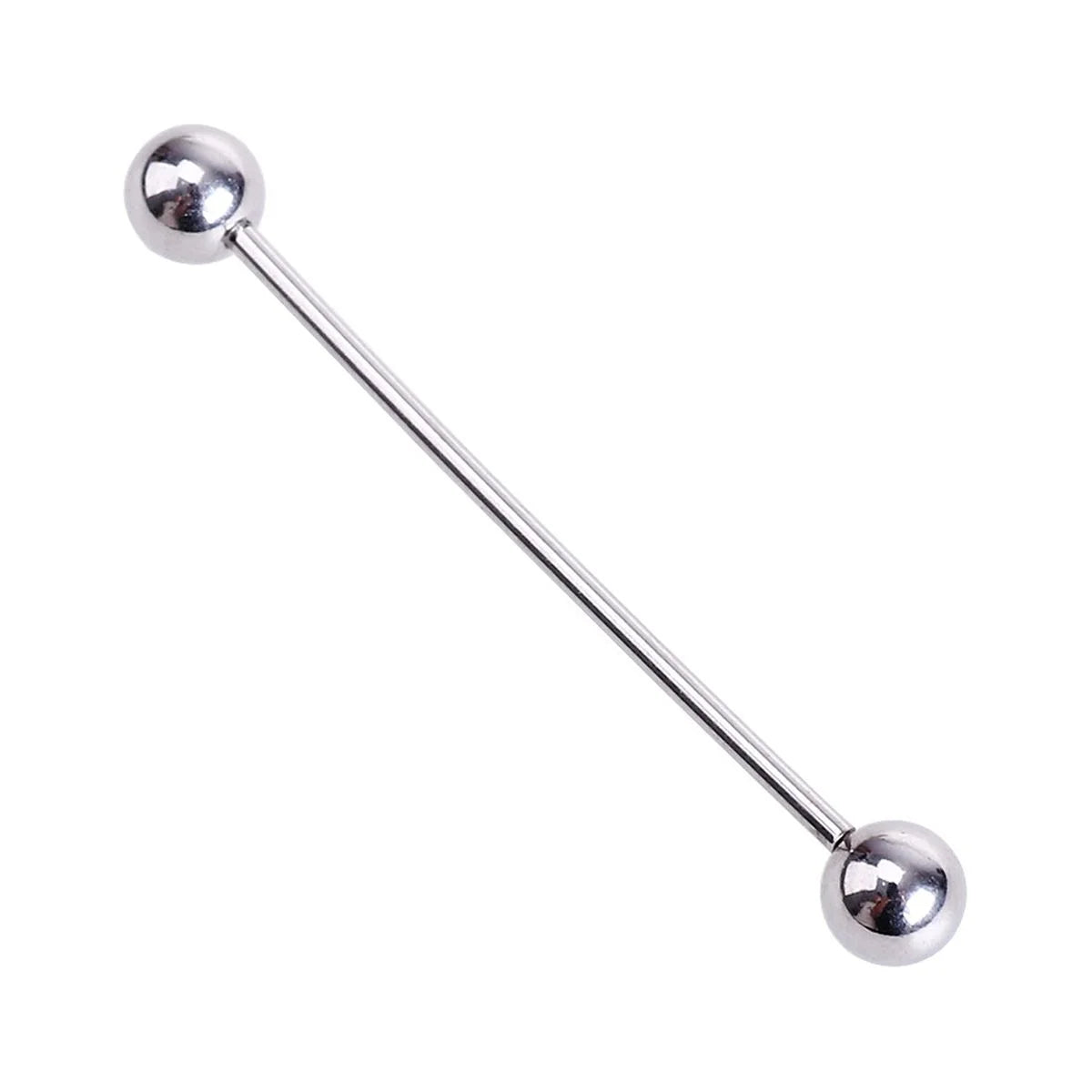 silver industrial barbell