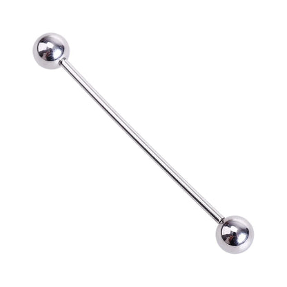 silver industrial barbell
