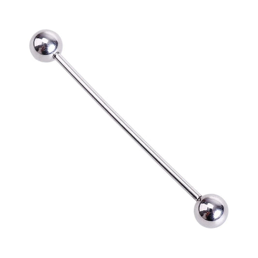 silver industrial barbell