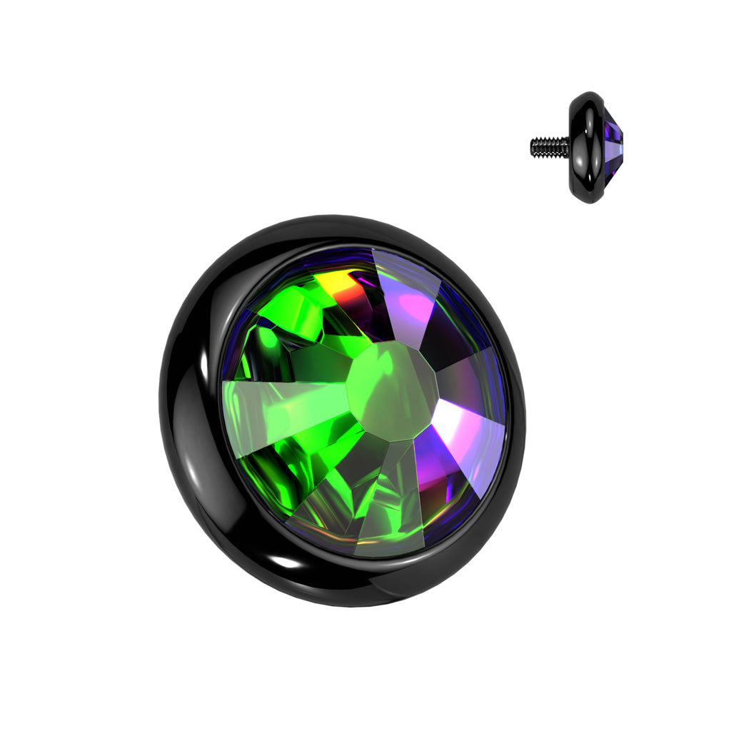 titanium black medium vitrail gem dermal top