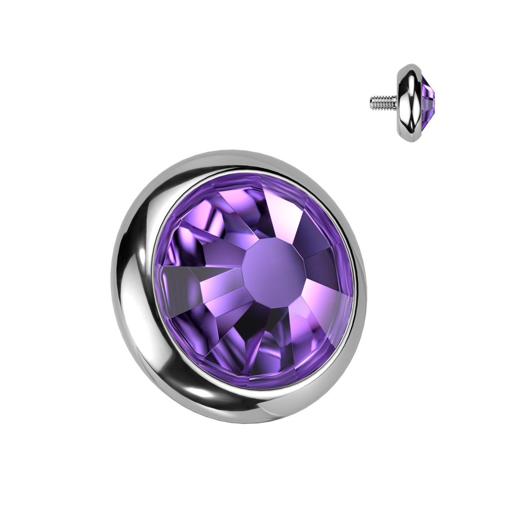 titanium silver purple gem dermal top
