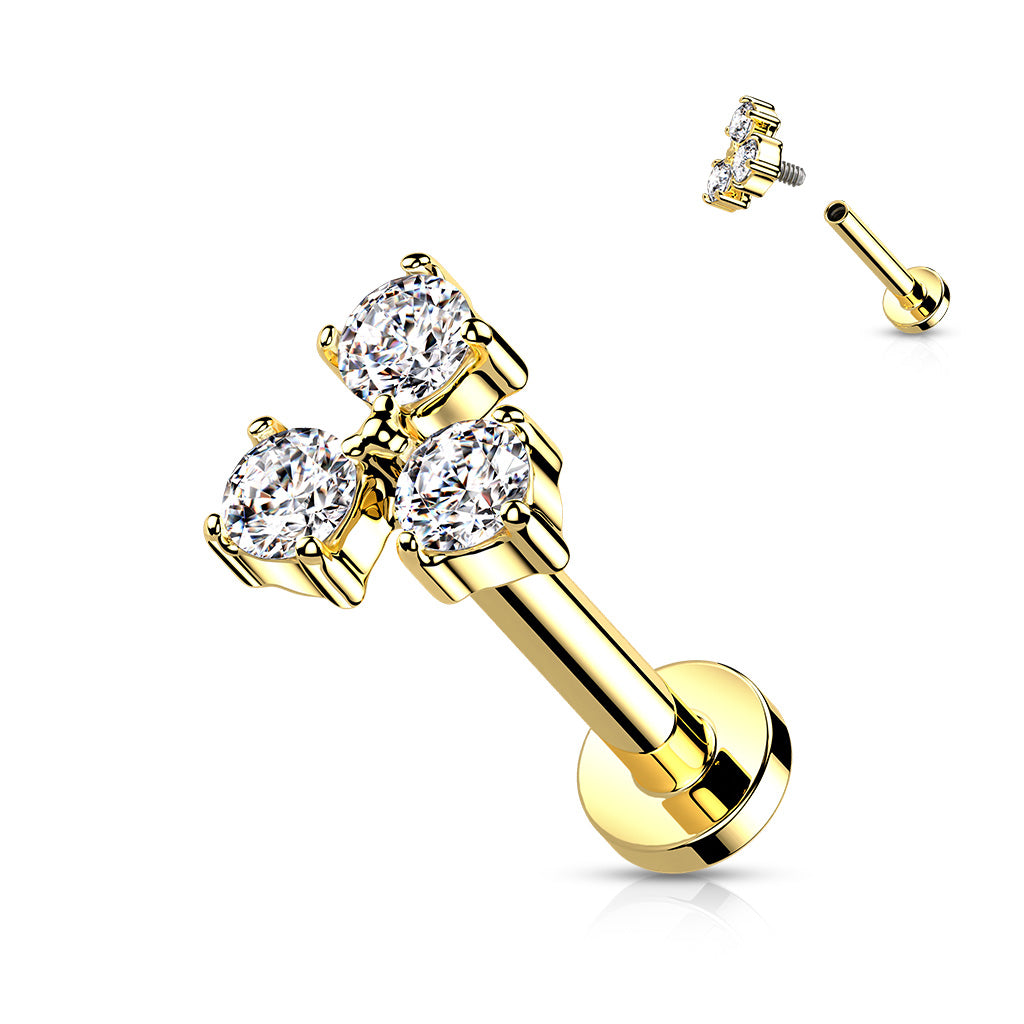 trinity clear gem flat back stud